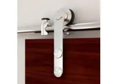 Install the best-in-class brushed stainless steel barn door hardware that is built to last 