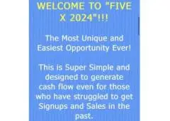 Just Launch! Five X 2024 - Unlimited $50 and $25 Payments for Life!
